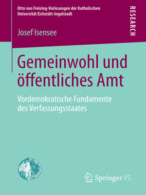 cover image of Gemeinwohl und öffentliches Amt